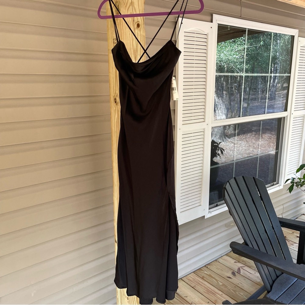 ASTR black dress scoop neck line size XS NWT spaghetti strap